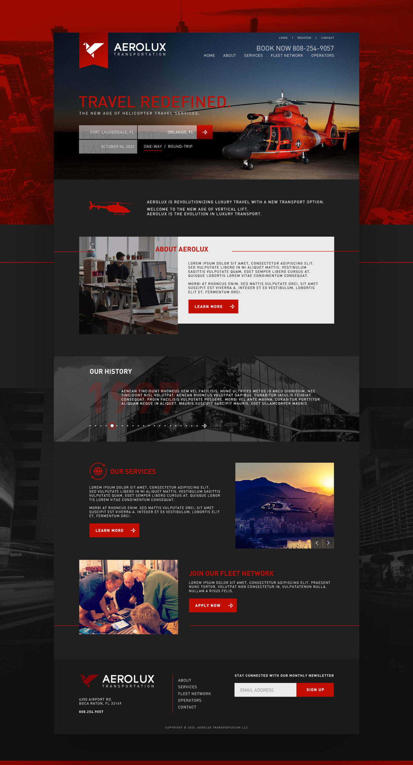 Aerolux Transporation Website Design