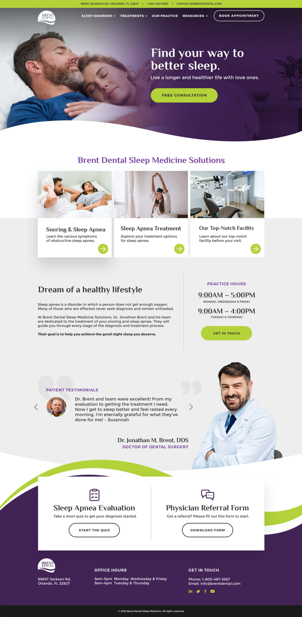 Brent Dental Sleep | Website Design